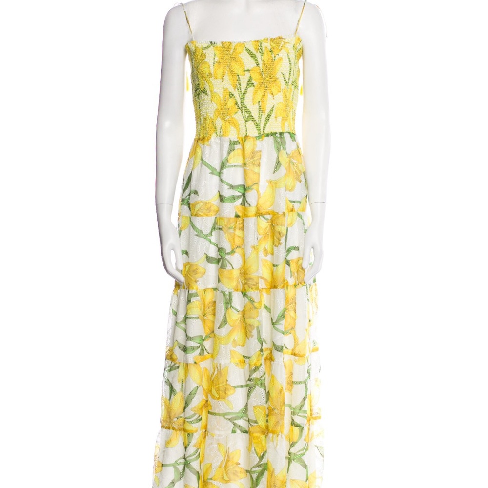 Alice & Olivia Floral Yellow Maxi Dress
